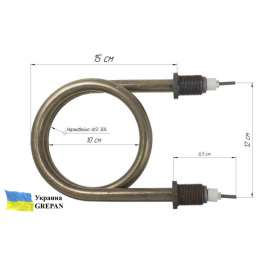 Котловий ТЕН для КПЕ-125, 3,0 кВт, нержавійка, М22