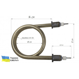 Котловий ТЕН для КПЕ-160, 3,5 кВт, нержавійка, М22