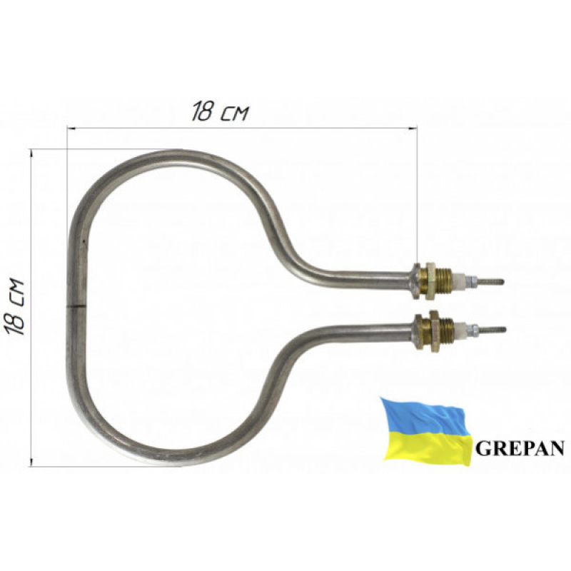 ТЕН для соковарки №2, нержавійка, 1,25 кВт, М16 - Фото 2