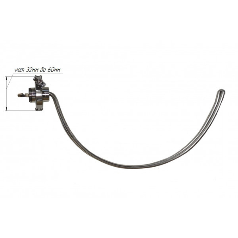 ТЕН для котла на кламповому з'єднанні №2,  нержавійка сталь, від 0,5кВт до 5кВт