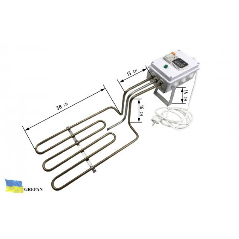 ТЕН для нагрівання олії №3, нержавійка, 2,2кВт