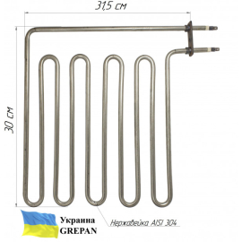 ТЕН для сауни, нержавійка 2,75 кВт, 315х300, 5 ріжків