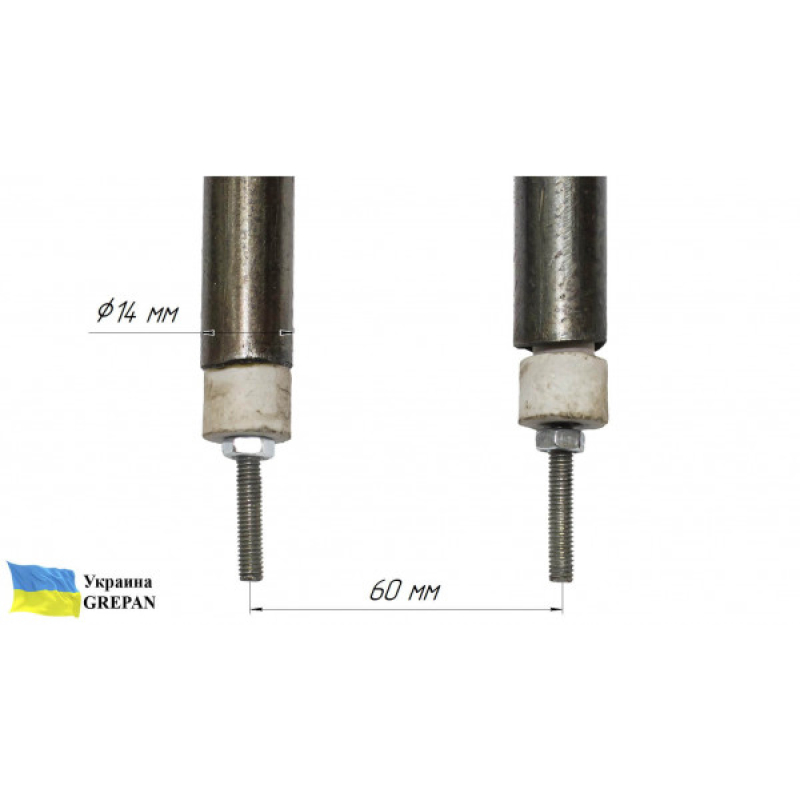 ТЕН для повітря, П-образний, вуглецева сталь,1,5 кВт - Фото 4