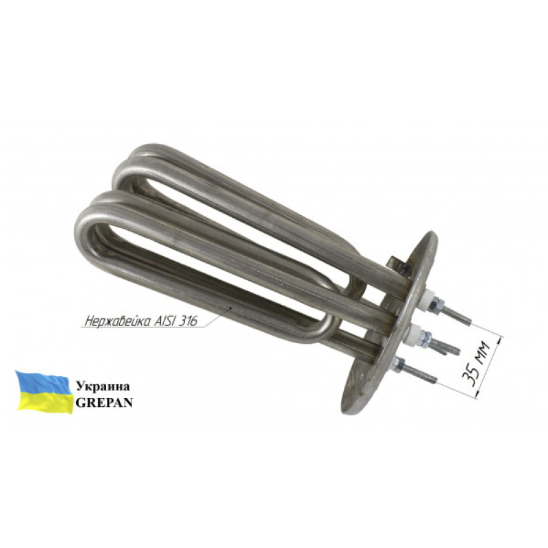 ТЕН для бойлеру Атмор (Atmor), нержавійка, 5,5 кВт/220 В (2 ТЕНа/76 мм) - Фото 2