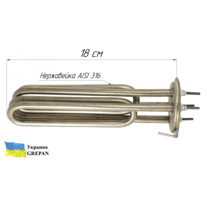 ТЭН для бойлера Атмор (Atmor), нержавейка, 8,5 кВт/220 В (2 ТЕНа/65 мм) - Фото 4