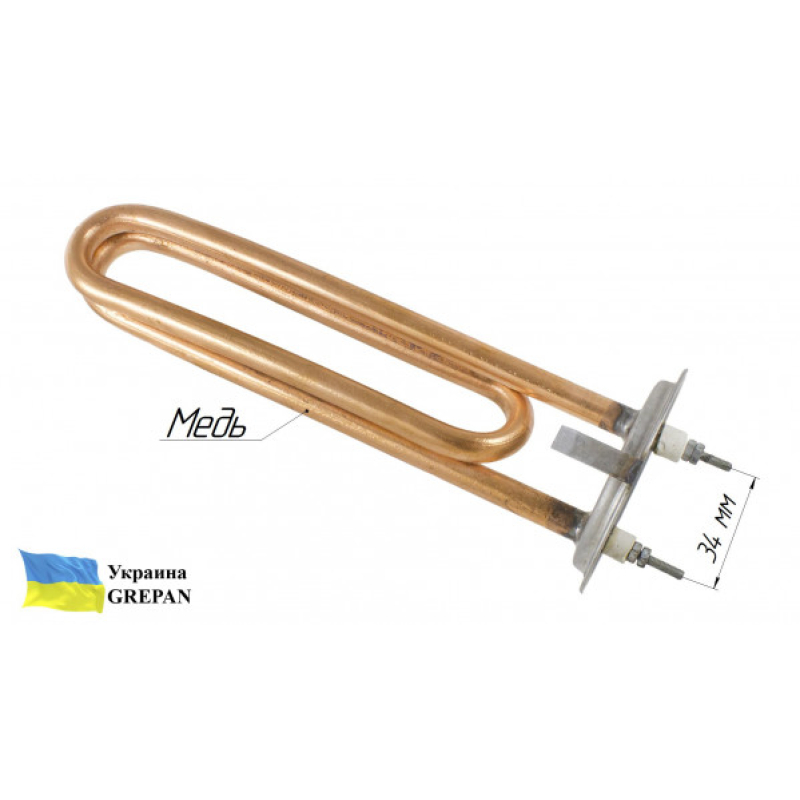 ТЕН для бойлеру Атмор (Atmor), мідь, 3,5 кВт/220 В (65 мм) - Фото 3