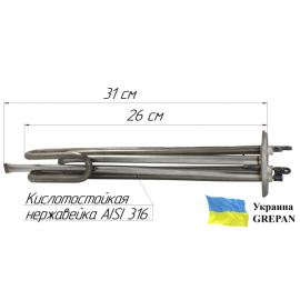 ТЕН для бойлера нержавіючий, 2.0 кВт, №28