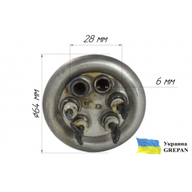 ТЕН для бойлера нержавіючий, 2.0 кВт, №28