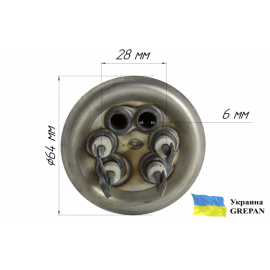 ТЕН для бойлера нержавіючий, 2,5 кВт, №24