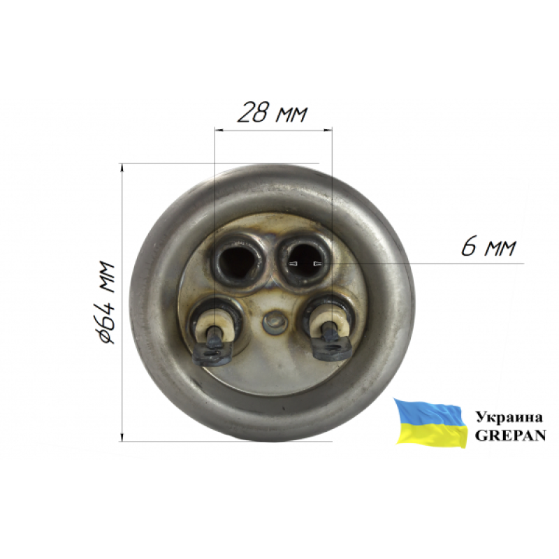 ТЕН для бойлера нержавіючий, 2,0 кВт, №21 - Фото 3
