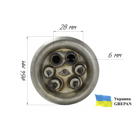 ТЕН для бойлера нержавіючий, 2,0 кВт, №40