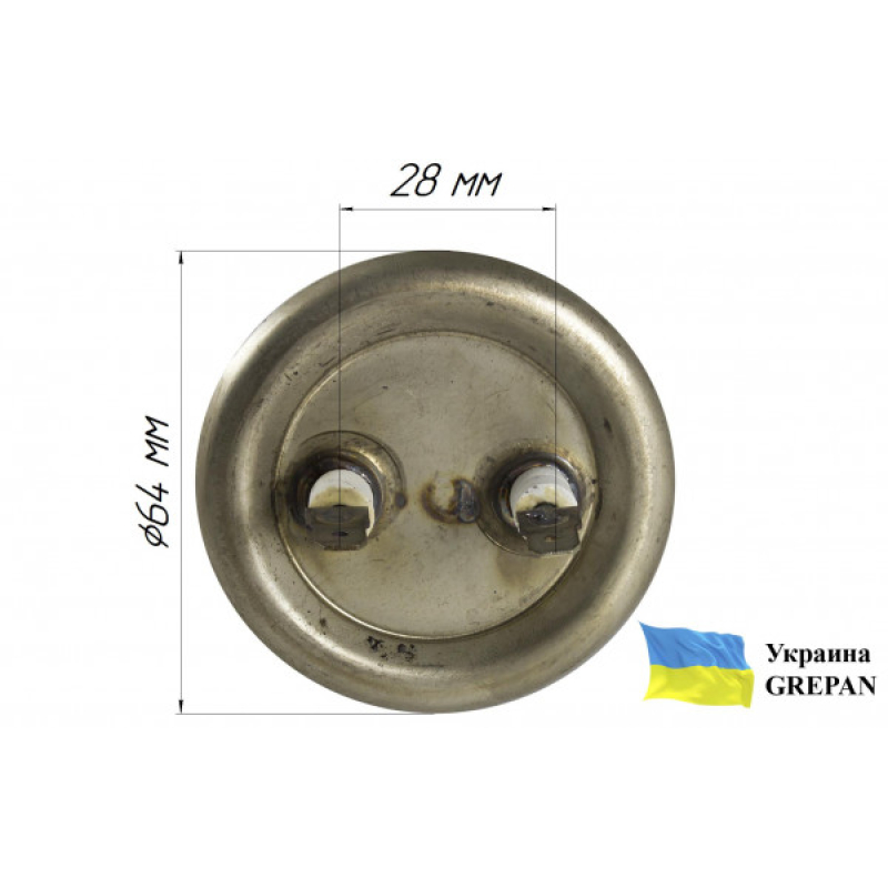 ТЕН для бойлера нержавіючий, 0,8 кВт, №44 - Фото 3