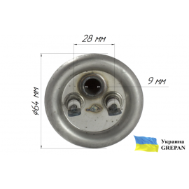 ТЕН для бойлера нержавіючий, 2,0 кВт, №41