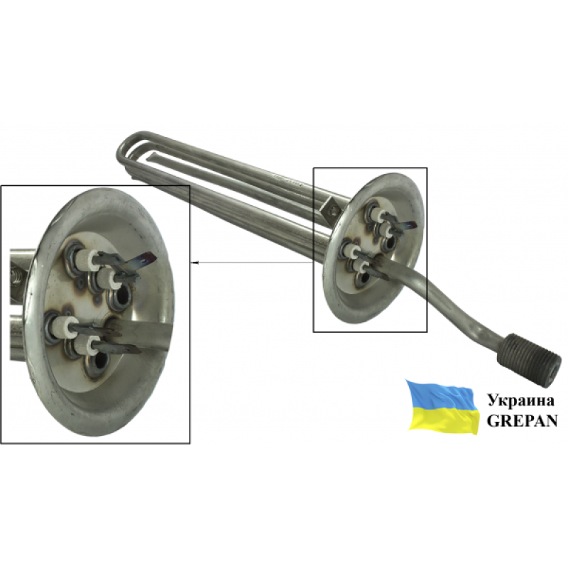 ТЕН для бойлера з трубкою нержавіючий, 2,0 кВт, №36 - Фото 2