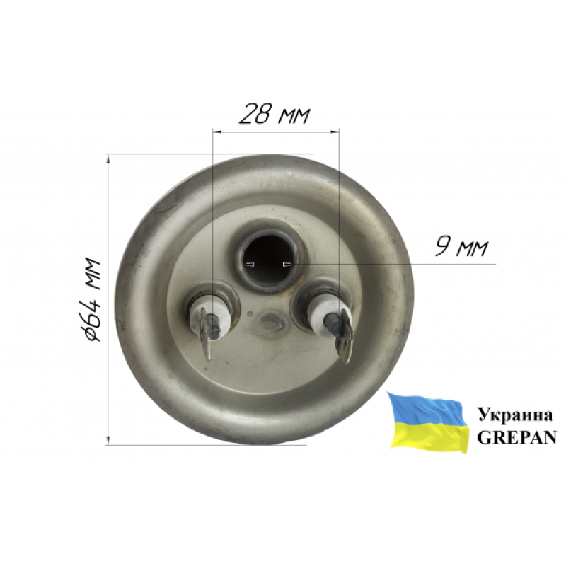 ТЕН для бойлера нержавіючий, 1,5 кВт, №15 - Фото 3
