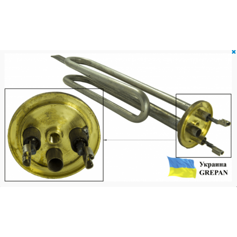 ТЭН для бойлера Ariston нержайвека, 2,0 кВт (фланец 48 мм для круглого фланца бойлера) - Фото 2