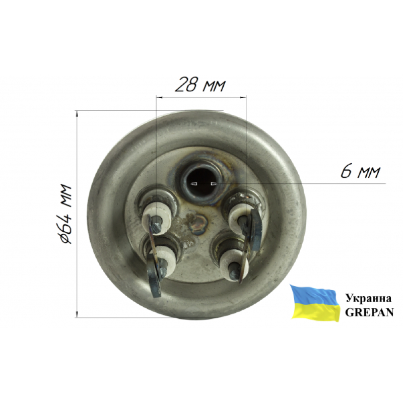 ТЕН для бойлера нержавіючий, 2,0 кВт, №14 - Фото 3