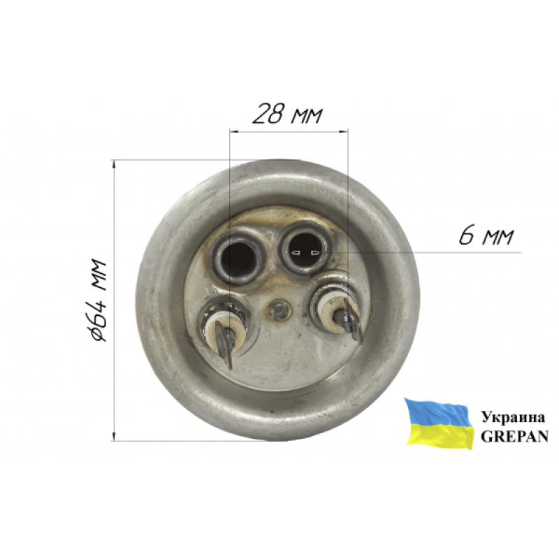 ТЕН для бойлера нержавіючий, 2,0 кВт, №7 - Фото 1
