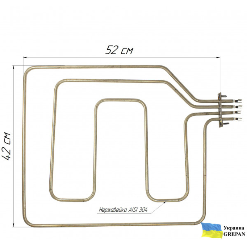 ТЭН для духовки Beko, нержавейка, 2,4 кВт - Фото 1