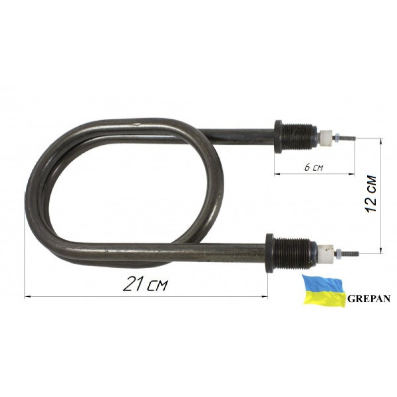 Котловой ТЭН для КПЭ-250, 5,0 кВт, угл. сталь (черн.), М22 - Фото 1