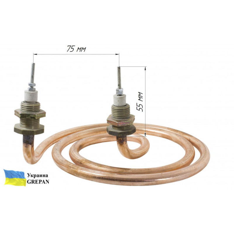 ТЕН мідний для дистилятора ДЕ-5 мікро 4,5 кВт/220В М16 від виробника Grepan Україна - Фото 2