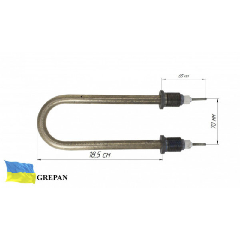 ТЕН для води, П-образний, нержавійка, 1,5 кВт, М22 - Фото 3