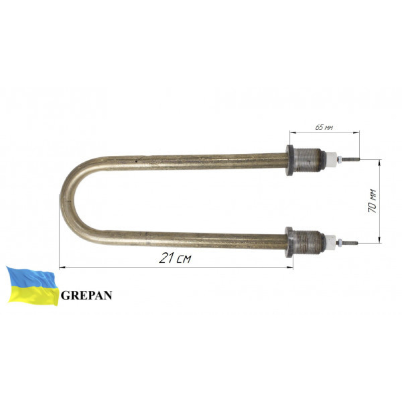 ТЕН для води, П-образний, нержавійка, 2,0 кВт, М22 - Фото 1