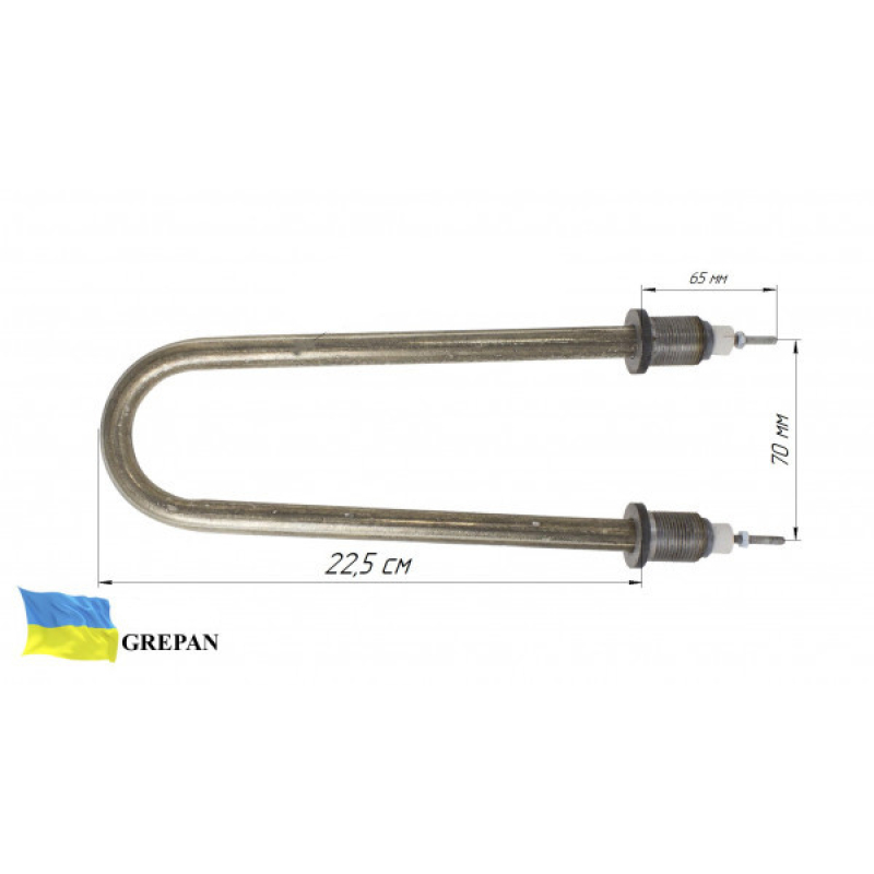 ТЕН для води, П-образний, нержавійка, 2,5 кВт, М22 - Фото 3
