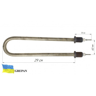 ТЕН для води, П-образний, нержавійка, 3,5 кВт, М22