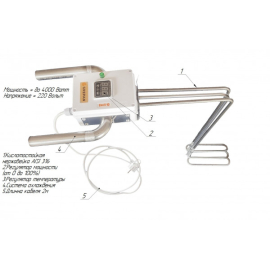 Кип'ятильник з відведенням, регулятором потужності та терморегулятором, кислостійка нержавійка, від  0,5кВт до 4кВт