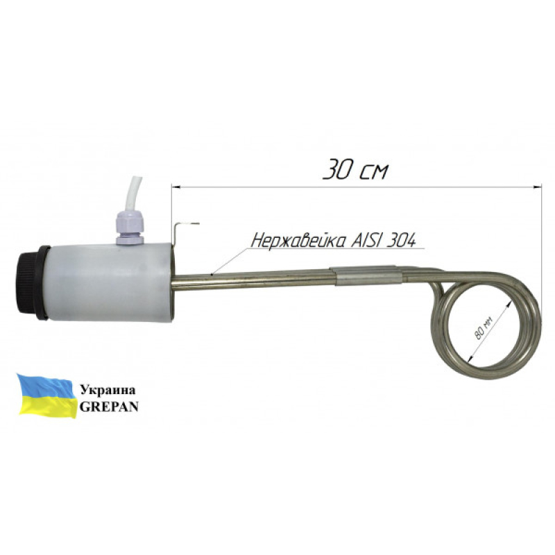 Кип'ятильник із механічним терморегулятором №4, нержавійка, 2кВт - Фото 4