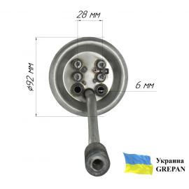 ТЕН для бойлера з трубкою мідний, 2,0 кВт, №36