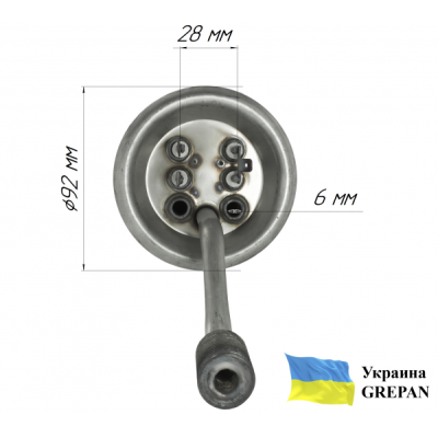 ТЕН для бойлера з трубкою мідний, 2,0 кВт, №36