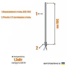 ТЭН патронного типа универсальный1,2 кВт (для воды)