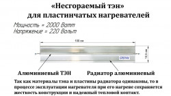 Нагревательный элемент для электроконвекторов 1 метр 2кВт
